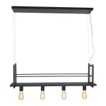 Mexlite Hanglamp Buckley met plateau 4-Lichts Zwart