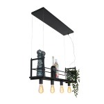 Mexlite Hanglamp Buckley met plateau 4-Lichts Zwart