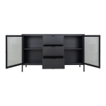 House Nordic Dressoir Dalby Zwart Staal met Glas