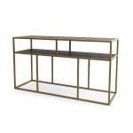 Stalux Sidetable Teun Marmerlook Zwart/Goud 150cm