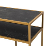 Stalux Sidetable Teun Marmerlook Zwart/Goud 150cm