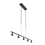 Steinhauer Hanglamp Vortex 5-Lichts Zwart