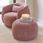 Rivièra Maison Fauteuil Leonardo Draaibaar Chenille Roze