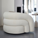 Rivièra Maison Draaifauteuil Vittorio Bouclé Wit