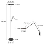 Steinhauer Vloerlamp Soleil Zwart met Leesarm