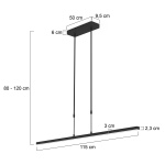 Steinhauer Hanglamp Bande Zwart 115cm