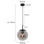 Steinhauer Hanglamp Bollique 1-Lichts Zwart Ø30cm