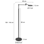 Steinhauer Vloerlamp Soleil Zwart met Zwenkarm & Accu