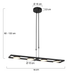 Steinhauer Hanglamp Soleil Zwart 90cm