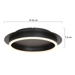 Steinhauer Plafondlamp Ringlux Zwart Ø32cm