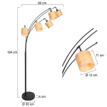 Steinhauer Vloerlamp Bambus 5-Lichts Bamboe Naturel