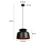 Mexlite Hanglamp Skandina Zwart/Goud M