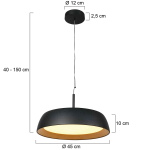 Steinhauer Hanglamp Mykty Zwart/Goud Ø45cm