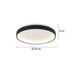 Steinhauer Plafondlamp Ringlede Dun Zwart Ø28cm