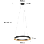 Steinhauer Hanglamp Ringlux Taps Zwart Ø60cm