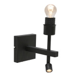 Steinhauer Wandlamp Stang met Leeslamp Bamboe Naturel/Zwart