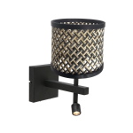 Steinhauer Wandlamp Stang met Leeslamp Bamboe Naturel/Zwart