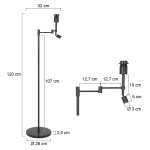 Steinhauer Vloerlamp Stang met Leeslamp Bamboe Naturel/Zwart