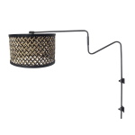 Anne Light & Home Wandlamp Linstrom met Zwenkarm Bamboe Naturel/Zwart