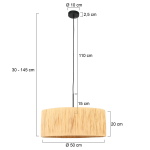 Steinhauer Hanglamp Sparkled Light Zwart Gras Naturel