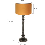 Anne Light & Home Tafellamp Bois Pilaar Velours Goud