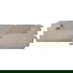 Woood Chaise Longue Bank Bean Rechts Ribstof Travertin