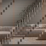 Woood Chaise Longue Bank Bean Rechts Ribstof Travertin