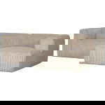 Woood Chaise Longue Bank Bean Rechts Ribstof Travertin