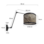 Steinhauer Wandlamp Prestige Chic Zwart Bamboe Naturel/Zwart