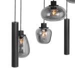 Steinhauer Hanglamp Reflexion met Lichtkokers 9-Lichts Zwart