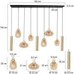 Steinhauer Hanglamp Reflexion met Lichtkokers 9-Lichts Messing