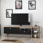 Tv-Meubel Parion Melamine Zwart Eiken