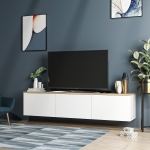 Tv-Meubel Neon Melamine Wit Eiken