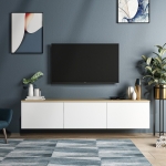 Tv-Meubel Neon Melamine Wit Eiken