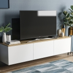 Tv-Meubel Neon Melamine Wit Eiken