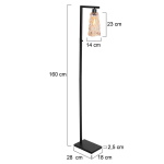 Steinhauer Vloerlamp Vidrio 1-Lichts Amber Glas