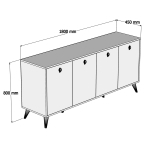 Dressoir Elite Melamine Walnoot Wit