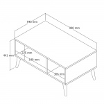 Salontafel Exxen Naturel/Wit