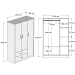 Kledingkast Grande Melamine Eiken