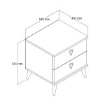 Nachtkastje Versa Melamine Walnoot