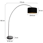 Mexlite Booglamp Solva Zwart Linnen Zwart/Goud