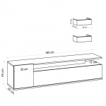 Tv-meubel Alika Naturel 180cm