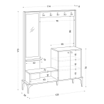 Garderobemeubel Andy Melamine Eiken