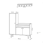 Schoenenkast Barney Melamine Eiken