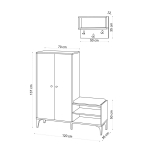 Schoenenkast Jess Melamine Eiken