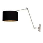 Steinhauer Wandlamp Prestige Chic Grijs Linnen Zwart/Goud