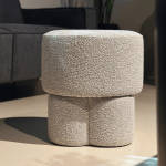 Poef Geneva Bouclé Naturel - Giga Meubel
