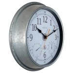NeXtime Wandklok/Weerstation Tulip Weerbestendig Zilver Ø40cm