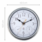 NeXtime Wandklok/Weerstation Tulip Weerbestendig Zilver Ø40cm