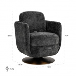 Richmond Draaifauteuil Turner Graphite Island